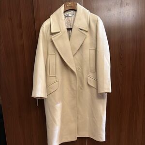 Zara Cream Pea Coat with Tailored Design
